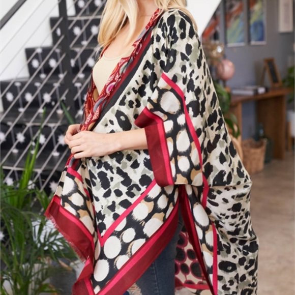 BOHO DOLLZ Multi Print kimono - Picture 8 of 10